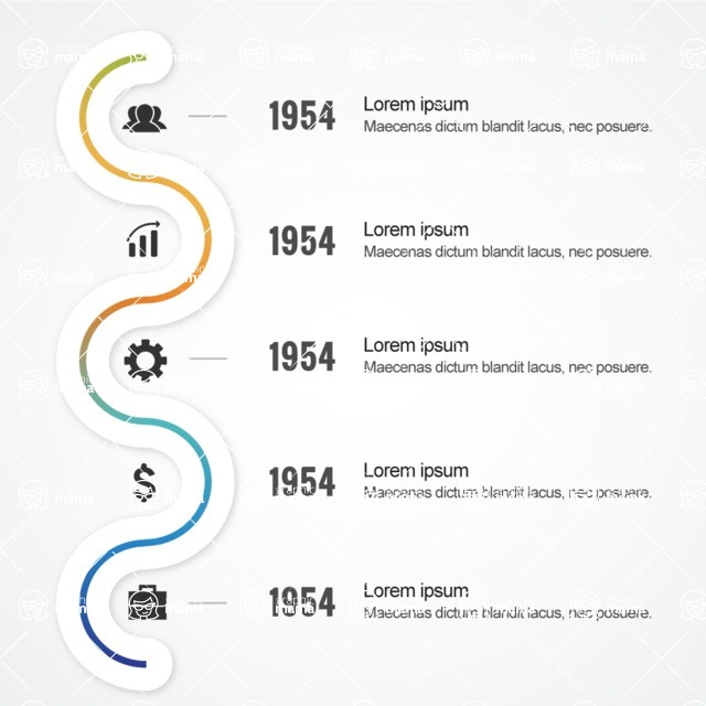 Infographic Templates Collection - Vector, Photoshop, PowerPoint, Google Slides - Timeline with Line and Events Vector Infographic Template Design